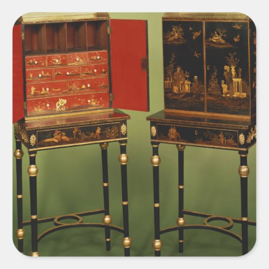 32:Zwei Chinoiserie-Schränke, c.1770 Quadratischer Aufkleber (Vorderseite)