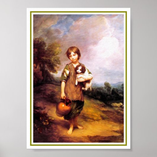 32a Hütte Girl with Dog Poster (Vorne)