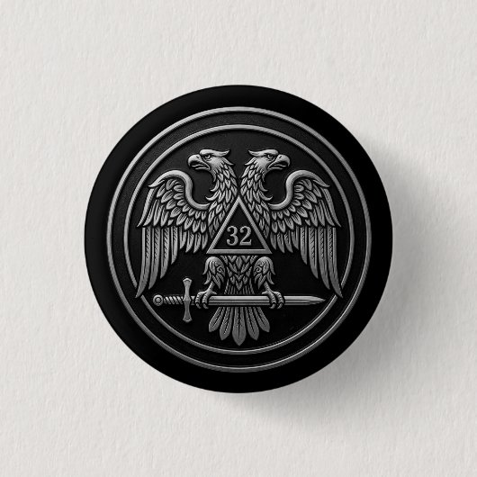 32nd Degree Scottish Rite Double Headed Eagle Button (Vorderseite)