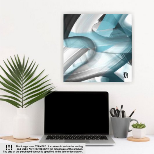 32x32" Trend Abstrakt Art Leinwand Schwarz-weiß Bl