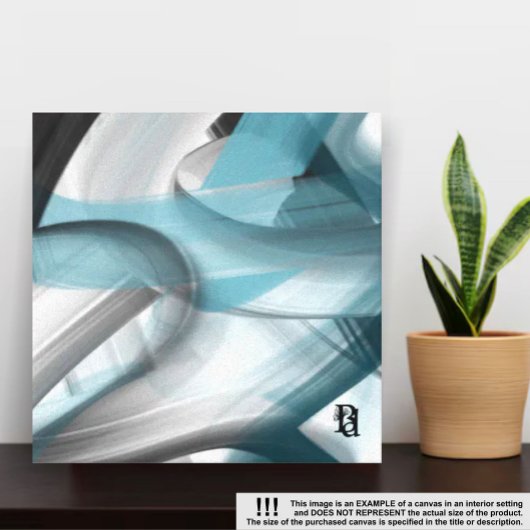 32x32" Trend Abstrakt Art Leinwand Schwarz-weiß Bl