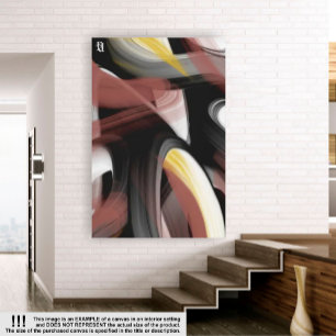 32x42" Trend Abstrakt Art Schwarz-weiß Powdery Leinwanddruck