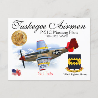 332. Kämpfer Sq.-P-51C Mustang Fighter Squadron Postkarte