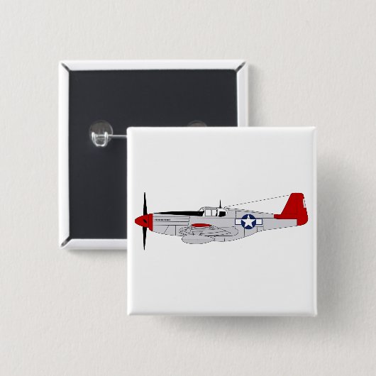 332. Kampfgruppe - Redtails - Tuskegee Airmen Button (Vorne & Hinten)