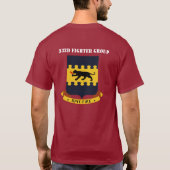 332d Kämpfer Gruppen-"rote Schwanz-" langes T-Shirt (Rückseite)