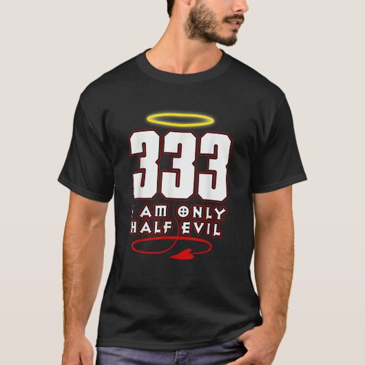 333 Shirt Funny Half Evil Angel Devil Tshirt (Vorderseite)