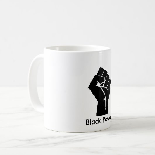 337px-Fist.svg [1], schwarzer Power Kaffeetasse (Vorderseite Links)