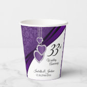 33./47. Jahrestag der Hochzeit von Amethyst Pappbecher (Rückseite)