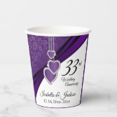 33./47. Jahrestag der Hochzeit von Amethyst Pappbecher (Vorderseite)