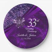 33./47. Jahrestag der Hochzeit von Amethyst Pappteller (Vorderseite)