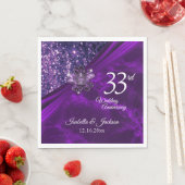 33./47. Jahrestag der Hochzeit von Amethyst Serviette (Beispiel)