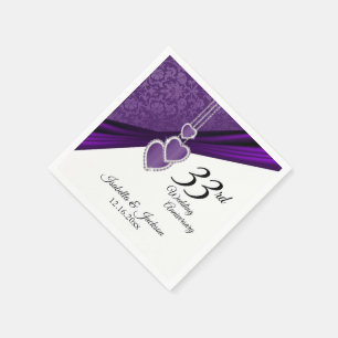 33./47. Jahrestag der Hochzeit von Amethyst Serviette