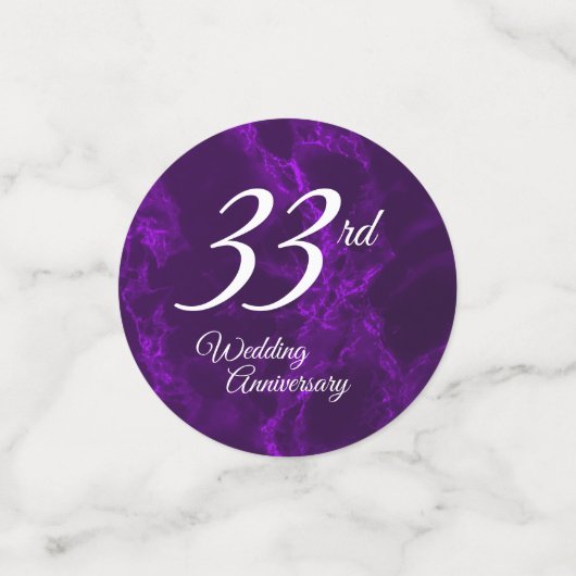 33./47. Lila Jubiläum von Amethyst Konfetti (Klein Vorderseite)