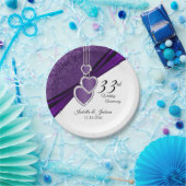 33./47. Lila Jubiläum von Amethyst Pappteller (Party)