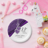 33./47. Lila Jubiläum von Amethyst Pappteller (Party)