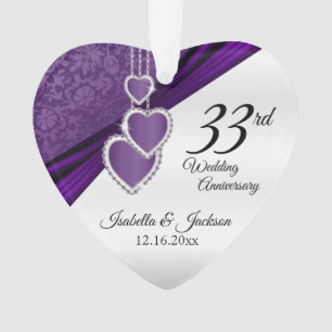 33. Amethyst Lila Hochzeitstag-Jubiläum Keepake Ornament