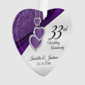 33. Amethyst Lila Hochzeitstag-Jubiläum Keepake Ornament (Vorderseite)