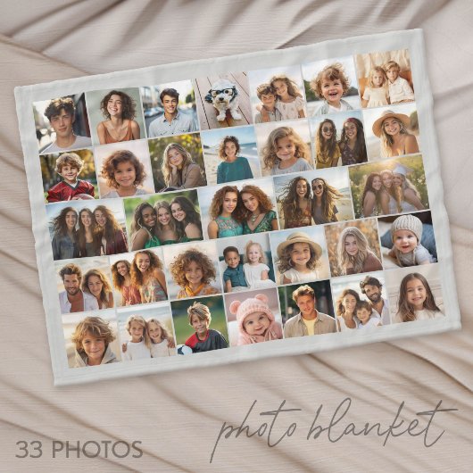 33-Foto-Collage - Raster auf farbigem Hintergrund Fleecedecke