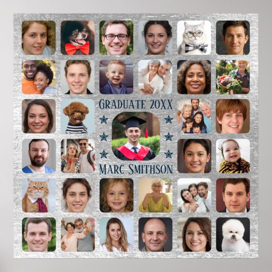 33 Fotos für die Personalisierung des Graduationsp Poster (Vorne)