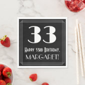33. Geburtstag ~ Art Deco Inspiriert Look "33", Na Serviette (Beispiel)
