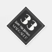 33. Geburtstag ~ Art Deco Inspiriert Look "33", Na Serviette (Ecke)