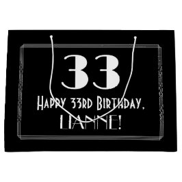 33. Geburtstag: Art Deco Inspiriert Stil "33", Nam Große Geschenktüte