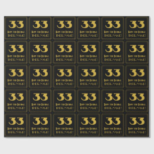33. Geburtstag – Art Deco inspirierter Look "33" & Geschenkpapier