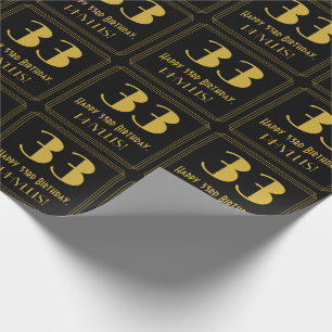 33. Geburtstag ~ Art Deco inspirierter Look "33", Geschenkpapier