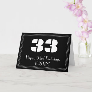 33. Geburtstag: Art Deco inspiriertes Aussehen "33 Karte