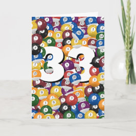 33. Geburtstag Billiard Balls Karte