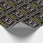 33. Geburtstag: Blumennummer, Individuelle Name, B Geschenkpapier (Ecke)