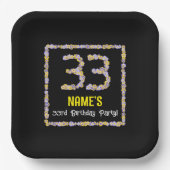 33. Geburtstag: Blumennummer, Individuelle Name, B Pappteller (Vorderseite)