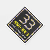 33. Geburtstag: Blumennummer, Individuelle Name, B Serviette (Ecke)