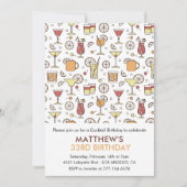 33. Geburtstag Einladung Cocktail Muster Modernes (Vorderseite)