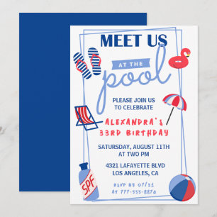 33. Geburtstag Einladungen Pool Party Sommer