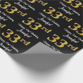 33. Geburtstag: Elegant Luxuriöse Imitate Gold Loo Geschenkpapier (Ecke)