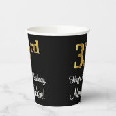 33. Geburtstag - Elegante Luxuriöse Imitate Gold L Pappbecher (Links)