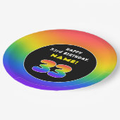 33. Geburtstag: Farbiger Regenbogen # 33, Individu Pappteller (Schrägansicht)