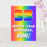33. Geburtstag: Farbiges, lustiges Regenbogenmuste