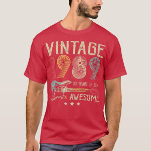 33. Geburtstag Frauen Männer Vintage Awesome 1989 T-Shirt