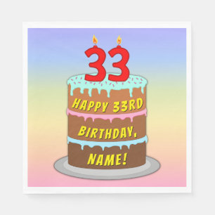 33. Geburtstag: Fun Cake and Candles + Individuell Serviette