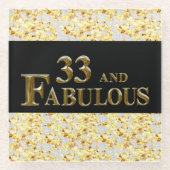 33. Geburtstag Glasuntersetzer (Vorderseite)