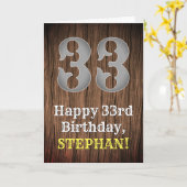 33. Geburtstag: Inspirierter Country Western Look, Karte (Gelbe Blume)