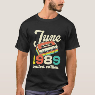 33. Geburtstag Juni 1989 Vintage-Kassette Limitier T-Shirt