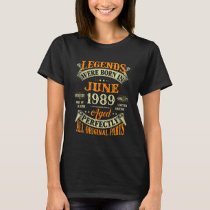 33. Geburtstag Legends Geboren im Juni 1989 33 Jah T-Shirt
