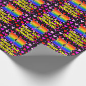 33. Geburtstag: Liebende Herzen Muster, Regenbogen Geschenkpapier (Ecke)
