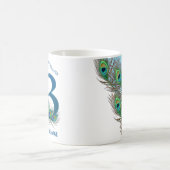 33. Geburtstag oder Jubiläum Pfauenfeder Kaffeetasse (Mittel)