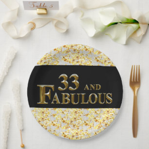 33. Geburtstag  Pappteller