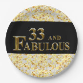 33. Geburtstag Pappteller (Vorderseite)