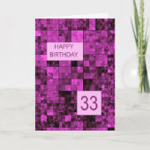 33. Geburtstag Pink-Pattern-Karte Karte (Vorderseite)